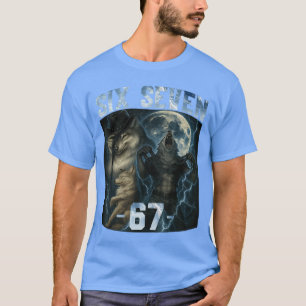 Camiseta 67 Alpha Wolf Meme divertido gráfico Tee Seis Siet