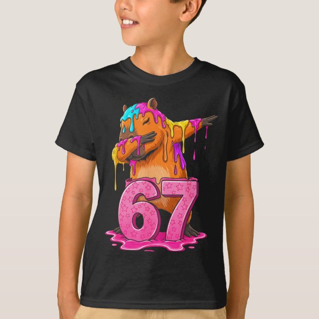 Camiseta 67 Animals Funny 67 Brainrot Youth Kids Capybara 6 (Anverso)