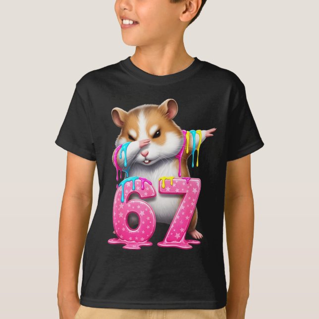 Camiseta 67 Animals Funny 67 Brainrot Youth Kids Hamster 67 (Anverso)