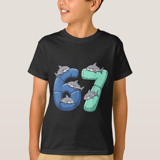 Camiseta 67 Animals Funny 67 Brainrot Youth Kids Shark 67  (Anverso)