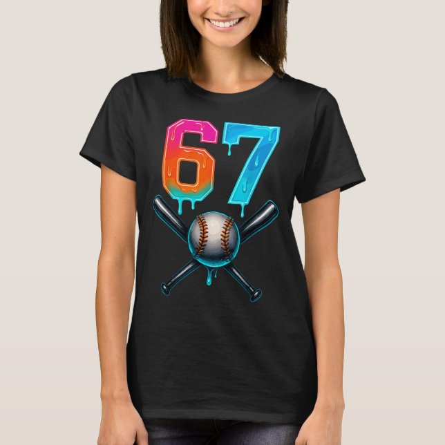 Camiseta 67 Baseball Meme Cool Drip Number 67 Player Or 67t (Anverso)
