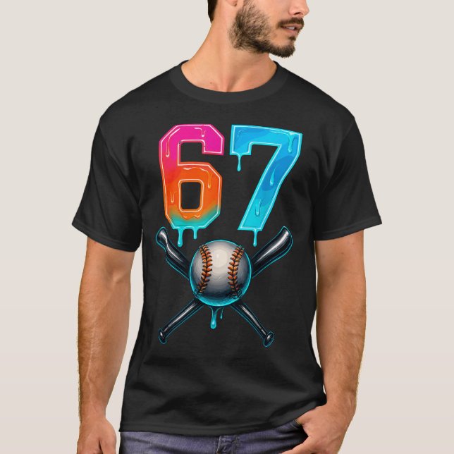 Camiseta 67 Baseball Meme Cool Drip Number 67 Player Or 67t (Anverso)
