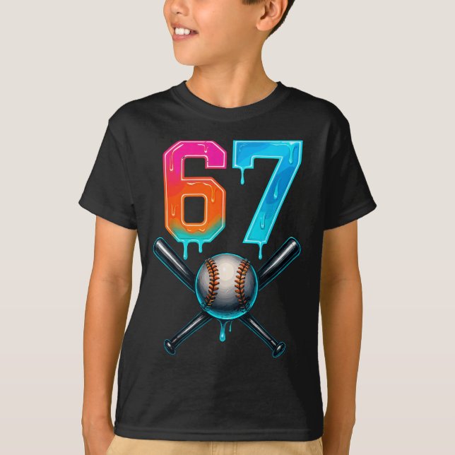 Camiseta 67 Baseball Meme Cool Drip Number 67 Player Or 67t (Anverso)