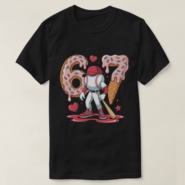 Camiseta 67 Baseball Meme Shirt - Ice Cream Drip 6-7 Youth  (Diseño del anverso)