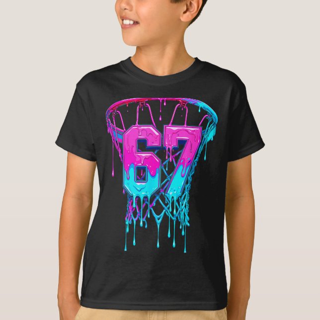 Camiseta 67 Basketball Drip Six Seven Funny  (Anverso)