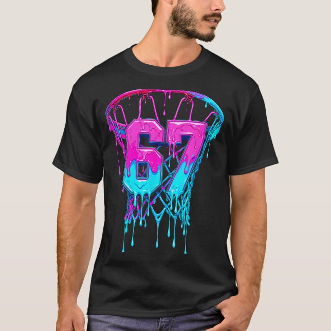 Camiseta 67 Basketball Drip Six Seven Funny  (Anverso)