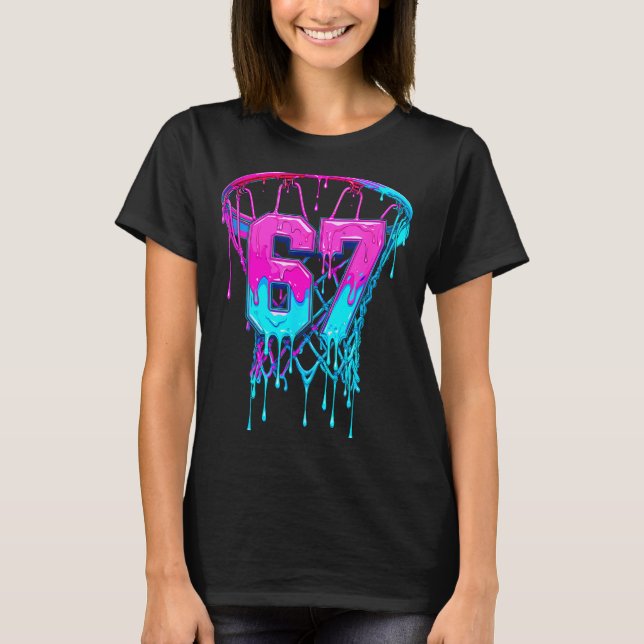 Camiseta 67 Basketball Drip Six Seven Funny  (Anverso)
