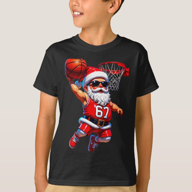 Camiseta 67 Basketball Santa Six Seven Meme Christmas Srt M (Anverso)