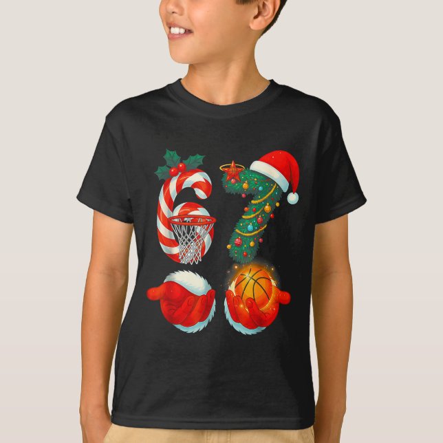 Camiseta 67 Basketball Santa Six Seven Meme Christmas Srt M (Anverso)
