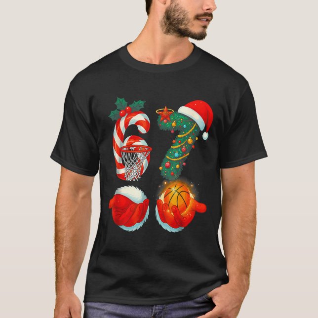 Camiseta 67 Basketball Santa Six Seven Meme Christmas Srt M (Anverso)