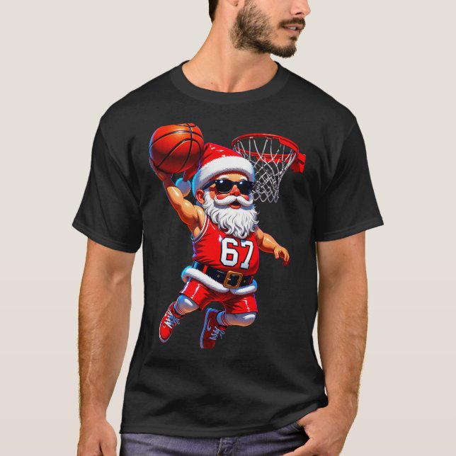Camiseta 67 Basketball Santa Six Seven Meme Christmas Srt M (Anverso)