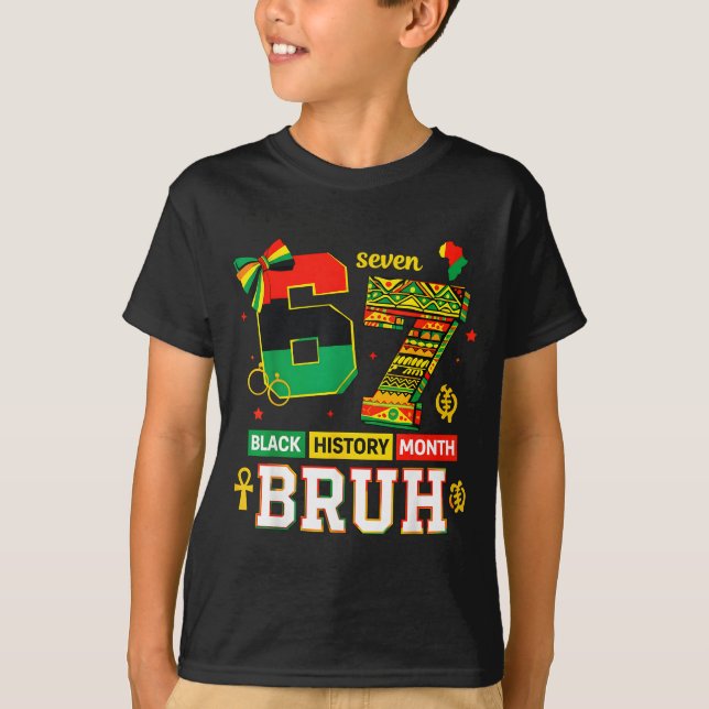 Camiseta 67 Bruh Mes de la Historia Negra Orgullo Afroameri (Anverso)