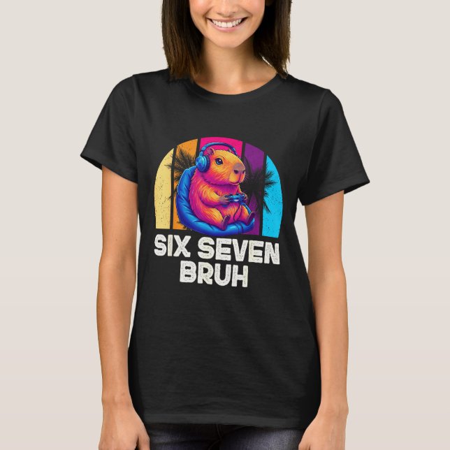 Camiseta 67 Capybara Funny Six Seven Bruh Capybara Video Ga (Anverso)