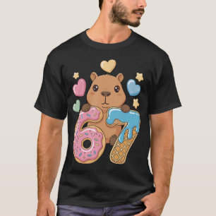 Camiseta 67 Capybara Helado Goteo Cool Meme 6 7 Divertido