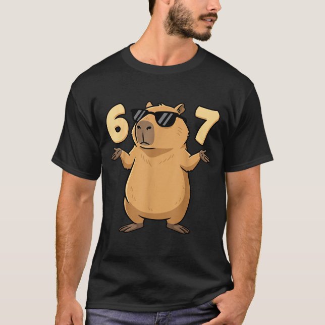 Camiseta 67 Capybara Meme 6 7 Aesthetic For Kids Young Adul (Anverso)