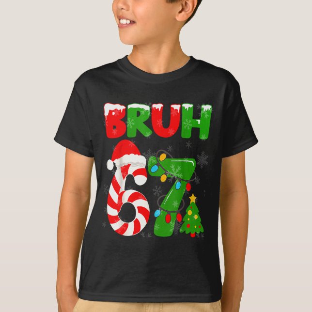 Camiseta 67 Christmas 6 7 Meme Pajamas 67 Bruh Slang  (Anverso)