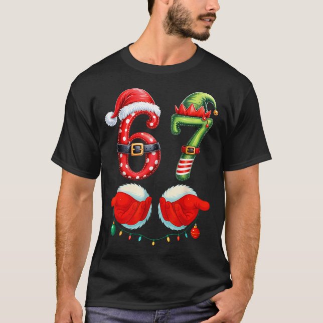 Camiseta 67 Christmas 6 7 Meme Pajamas Holiday Gen Alpha Sl (Anverso)