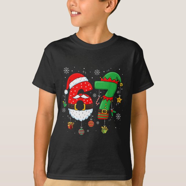 Camiseta 67 Christmas 6 7 Meme Pajamas Holiday Gen Alpha Sl (Anverso)