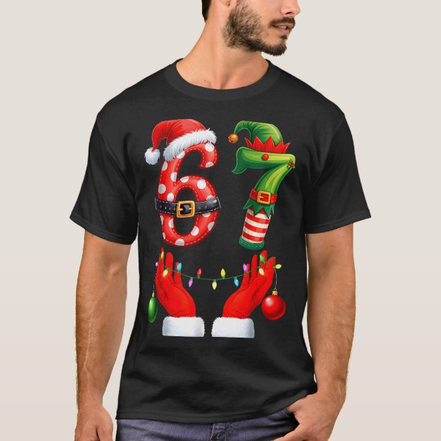 Camiseta 67 Christmas 6 7 Meme Pajamas Holiday Gen Alpha Sl (Anverso)
