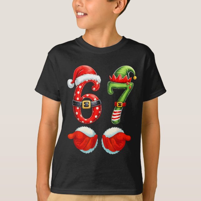 Camiseta 67 Christmas 6 7 Meme Pajamas Holiday Gen Alpha Sl (Anverso)