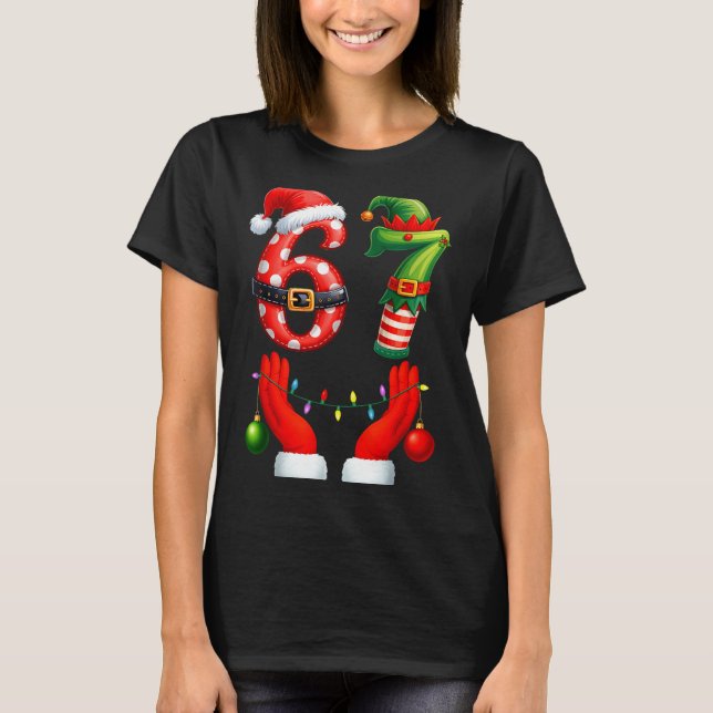 Camiseta 67 Christmas 6 7 Meme Pajamas Holiday Gen Alpha Sl (Anverso)