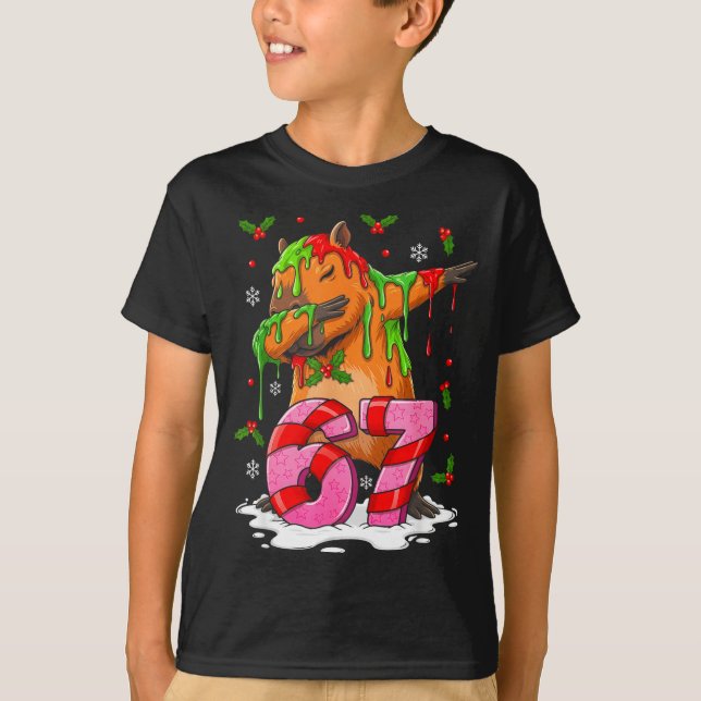 Camiseta 67 Christmas Funny 67 Brainrot Youth Kids Capybara (Anverso)