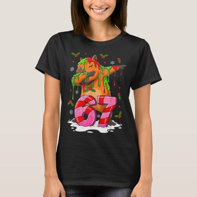 Camiseta 67 Christmas Funny 67 Brainrot Youth Kids Capybara (Anverso)