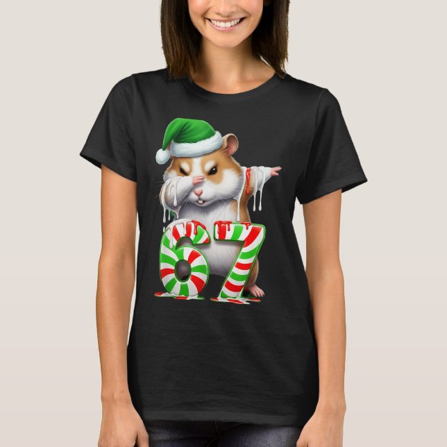 Camiseta 67 Christmas Funny 67 Brainrot Youth Kids Hamster  (Anverso)