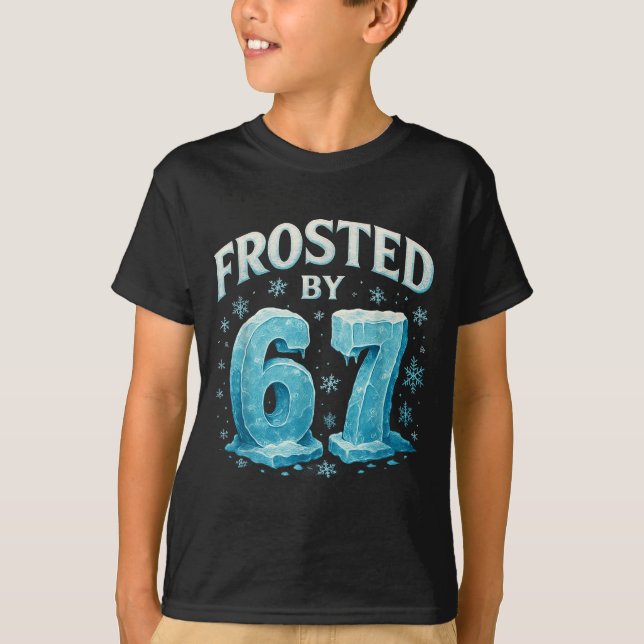 Camiseta 67 Christmas Ice Frost Cold 6 7 Internet Meme Xmas (Anverso)