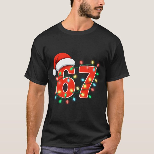 Camiseta 67 Christmas Lights Meme Saying 6 7 Costume Xmas L (Anverso)