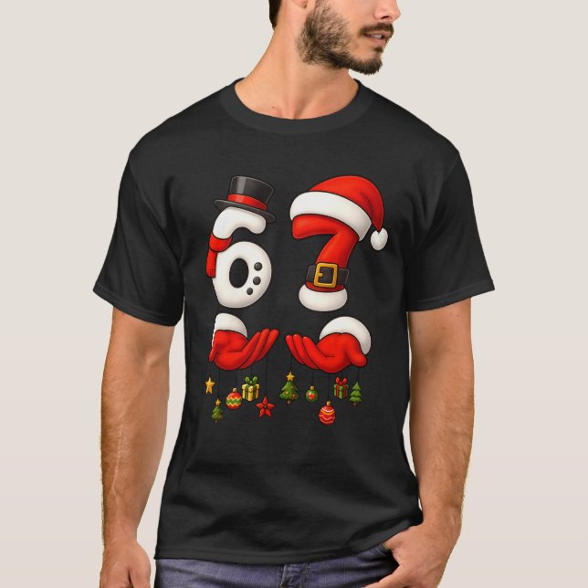 Camiseta 67 Christmas Meme Funny 6 7 Hands Gen Alpha Slang  (Anverso)