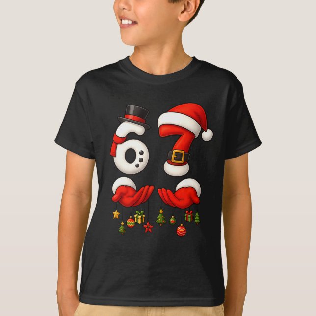 Camiseta 67 Christmas Meme Funny 6 7 Hands Gen Alpha Slang  (Anverso)