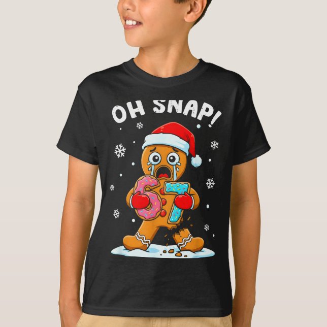 Camiseta 67 Christmas Oh Snap Gingerbreadman 6 7 Funny Meme (Anverso)