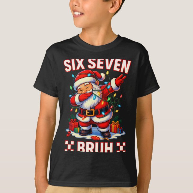 Camiseta 67 Christmas Shirt Santa Six Seven Bruh Men Women  (Anverso)