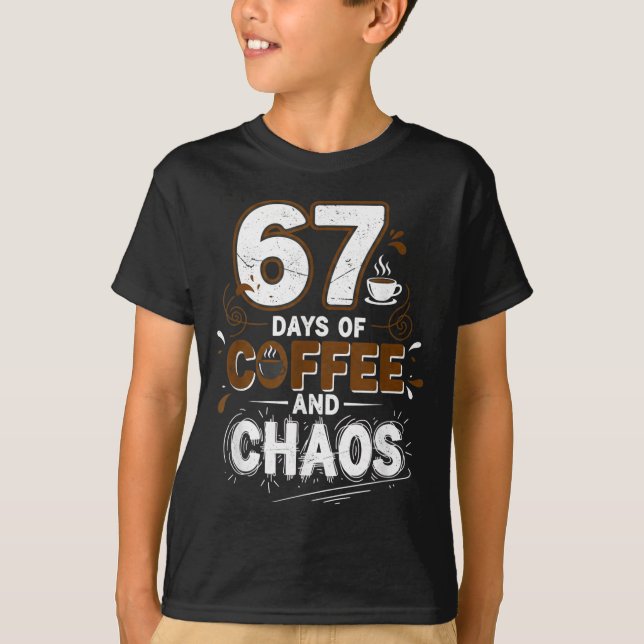 Camiseta 67 Days Of Coffee Teachers Retro School Six Seven  (Anverso)