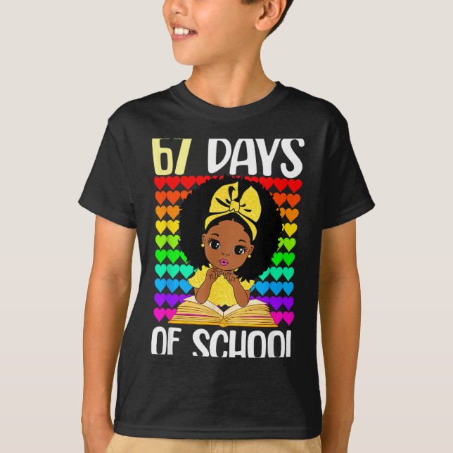 Camiseta 67 Days Of School 67th Day Smarter Six Seven Melan (Anverso)