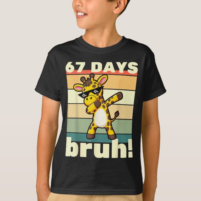 Camiseta 67 Days Of School Bruh Funny Meme Boys Kids Dabbin (Anverso)