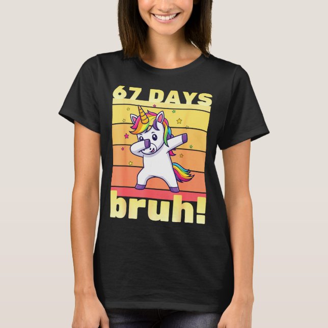 Camiseta 67 Days Of School Bruh Funny Teacher Kids Dabbing  (Anverso)