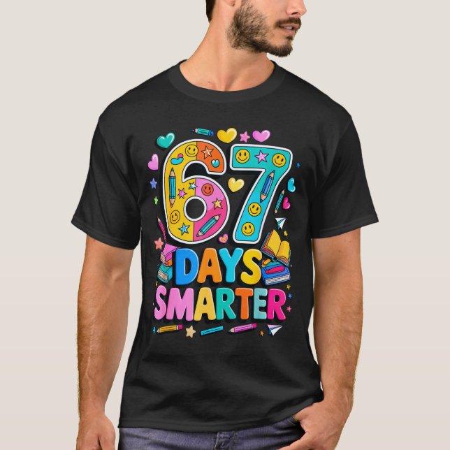 Camiseta 67 Days Of School Funny Meme Teacher Student  (Anverso)