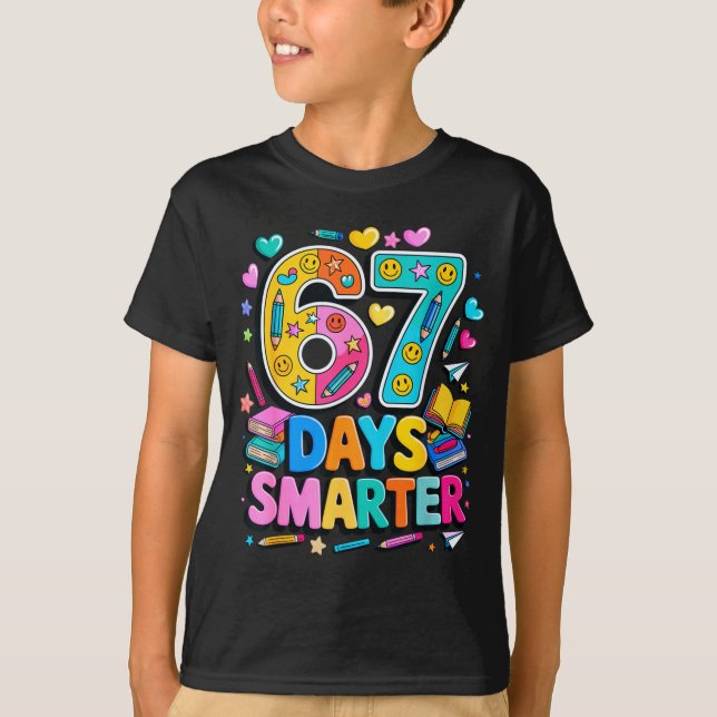 Camiseta 67 Days Of School Funny Meme Teacher Student  (Anverso)