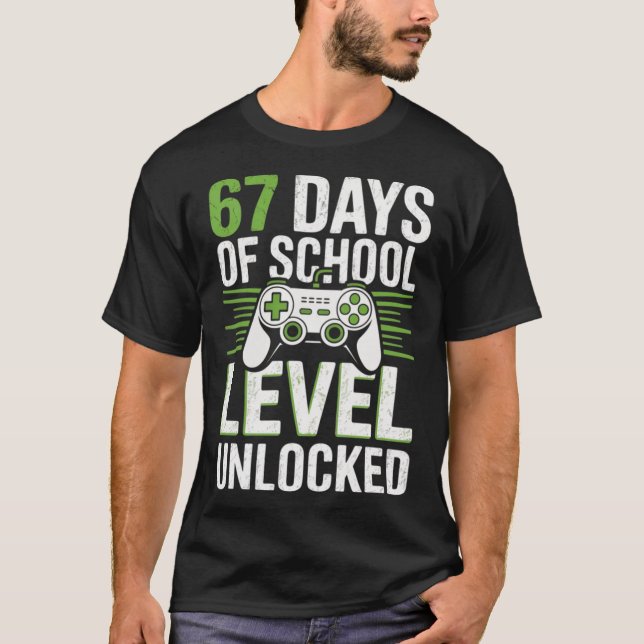 Camiseta 67 Days of School Level Unlocked  retro (Anverso)