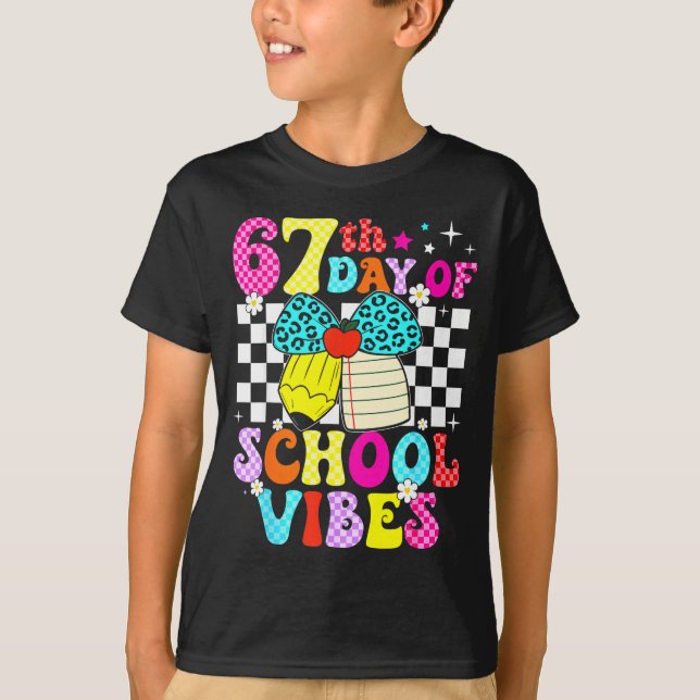 Camiseta 67 Days Of School Meme 100th Day Of School Vibes S (Anverso)