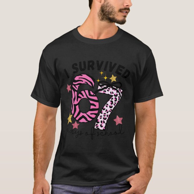 Camiseta 67 Days Of School Nk Leopard Girl Glam Zebra  (Anverso)