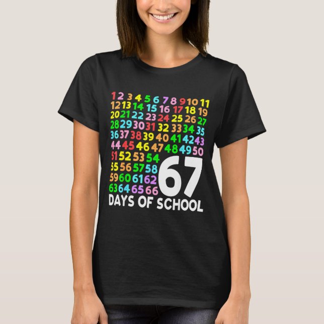 Camiseta 67 Days Of School Teacher Kids Boy 67 Math Numbers (Anverso)