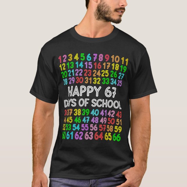 Camiseta 67 Days Of School Teacher Kids Boy 67 Math Numbers (Anverso)