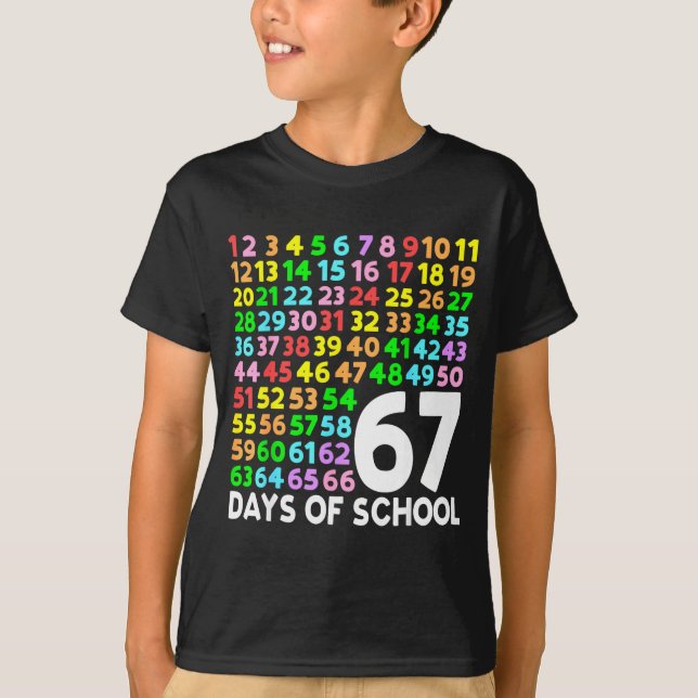 Camiseta 67 Days Of School Teacher Kids Boy 67 Math Numbers (Anverso)