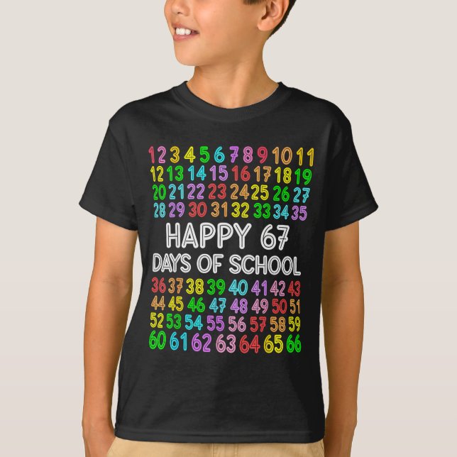 Camiseta 67 Days Of School Teacher Kids Boy 67 Math Numbers (Anverso)