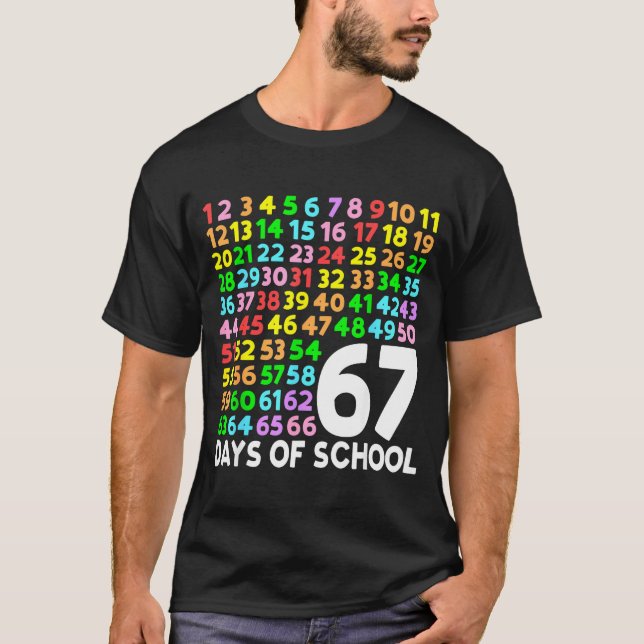 Camiseta 67 Days Of School Teacher Kids Boy 67 Math Numbers (Anverso)