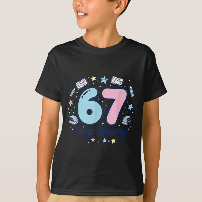 Camiseta 67 Days Smarter 67th Day Of School For Teacher Boy (Anverso)