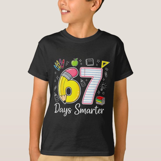 Camiseta 67 Days Smarter 67th Day Of School For Teachers An (Anverso)